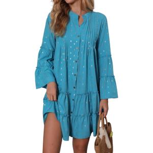 INR Midi Dress for Women Casual Floral Print Loose Flowy Cocktail Party Dresses Vacation and Office Outfit (XXL)