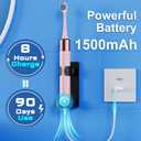 Kuicur Sonic Electric Toothbrush for Adults & Kids, Rechargeable Electric Toothbrush with 10 Brush Heads & Travel Case, Teeth Whitening, Power Tooth Brush with Holder, Charge for 120 Days - Pink