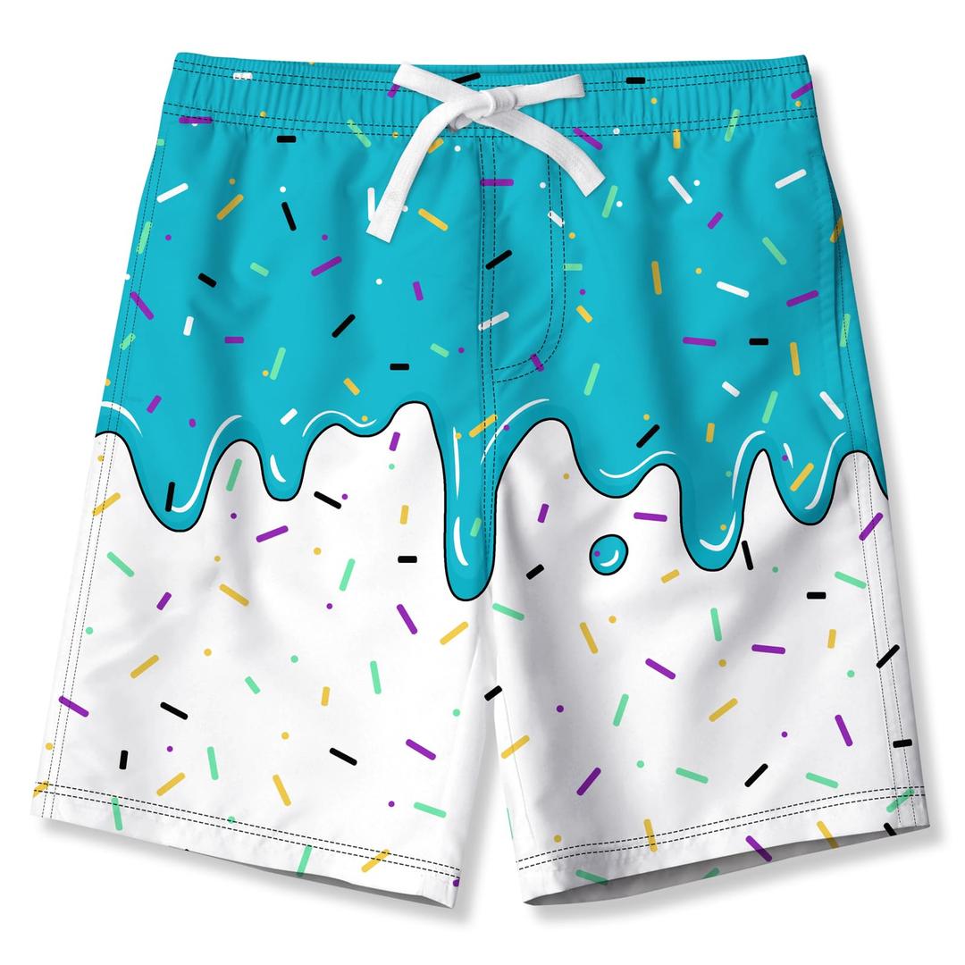 Swim Trunks Boys Kids Ice Cream Bathing Suits Size 14