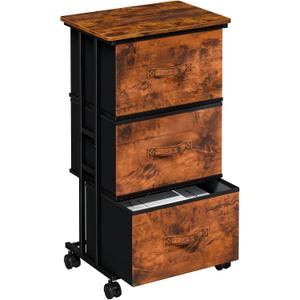 OLIXIS Dresser Storage with 3 Drawers, Fabric Dresser Tower, Brown, 11.8"D x 16.7"W x 30"H