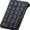SANWA Bluetooth Numeric Keypad, Rechargeable Wireless Ten Key Number Pad, 22-Key Portable & Slim Financial Accounting Numpad for Laptop Computer, Compatible with MacBook, Windows, Android, iOS, Black