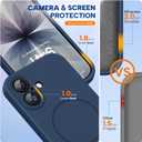 Miracase Magnetic for iPhone 17 Case, Compatible with MagSafe, Integrated Silicone Camera Control Cover, 3.0mm Thicken Shockproof Drop Protection Phone Case for 17,Dark Blue