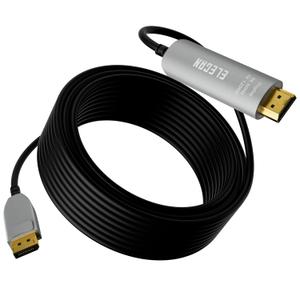 Elecan 8K Fiber Optic Displayport to HDMI Cable 25 Ft, 8K@60Hz 4K@120Hz, Zinc Alloy Shell & Active Optical DP Display Port 1.4 to HDMI 2.1 Uni-Directional Male Cord for NVIDIA, HDTV,Monitor,Projector