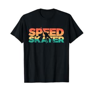 Retro Speed Skater Ice Skating T-Shirt, S