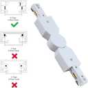 White Track Connector for H Track System, H Type Track Lighting Accessories,H Track Adjustable Connector for 3-Wire-1 Track Rail