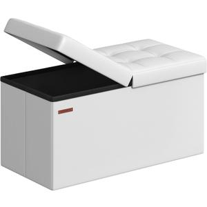 SONGMICS 30 Inches Folding Storage Ottoman Bench with Flipping Lid
Storage Chest Footrest Padded Seat, MDF Support, Cloud White and Ink Black, MINOTA Collection ULSF45WT