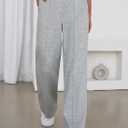 Aleumdr Women's Wide Leg Pants High Waist Casual Pants Fall 2025 Sweatpants Lounge Work Pants Slack with Pockets (Gray, M)