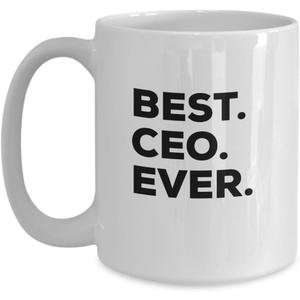 SpreadPassion CEO Mug - Coffee Cup - Funny Best CEO Ever - CEO Gifts - For Funny Present Christmas Birthday Women Men, 15 Ounces