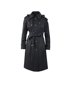 London Fog Black Large HOODED TRENCH COAT WITH WAIST BELT London Fog Black Large HOODED TRENCH COAT WITH WAIST BELT