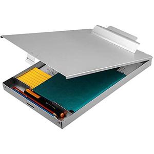 ZCZN Recycled Aluminum Storage Clipboard, Clipboard Box, Form Holder, Suitable for School, Office, Jobsite or Medical Staff, 9.25 x 13.78 Inches, Silver
