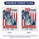 2 x 250 Years American Garden Flag, 250th Anniversary USA Yard Flags, Statue of Liberty Design for 1776 to 2026 Commemorative Decoration, Double-Sided Patriotic Outdoor Flag
