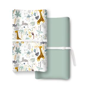 Extra Stretchy Changing Pad Cover, Ultra Soft Premium Jersey Knit Changing Pad Sheets, Unisex for Boys Girls, Fits All Standard Changing Tables/Dresser Tops - 2 Pack (Sage Safari)