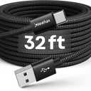 CLEEFUN Extra Long USB C Cable, 32ft / 10M, USB to USB C Power Cable - 32 Foot Type C Charging Cord (No Data) for USB-C Phone, Tablet, PS5, Switch & More, Nylon Braided