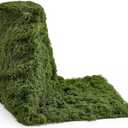 Artificial Moss Mat 11.8" x 8.85ft, Faux Moss Roll Runner Sheet for Crafts & Wedding Decor, Reusable Green Nylon Fake Moss Roll for Garden Theme Party, Fireplace & Table Display
