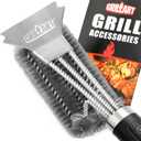 GRILLART Grill Brush and Scraper BBQ Brush for Grill, Safe 18" Stainless Steel Woven Wire 3 in 1 Bristles Grill Cleaning Brush, BR-4516
