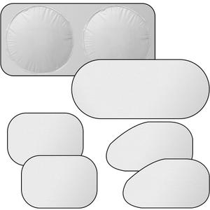 6PCS Reflective Car Windshield Sunshade, Foldable Side Window Sun Shade with Storage Bag for Front & Rear Windshields, Privacy Protection Cover Block UV Rays, Keep Cool for Most Cars