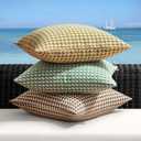 MIULEE Pack of 2 Outdoor Throw Pillow Covers Decorative Farmhouse Square Waterproof Pillows for Tent Patio Garden Balcony Sofa, 18x18 Inch Brown