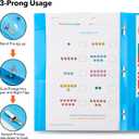 6 Pack Heavy Duty Plastic Pocket Folder with Prongs and Clear Front Pocket, 3 Pockets Folders with 3 Prongs and 2 Card Slot, Orange File Folders Fit Letter Size Paper for Office School Home Business