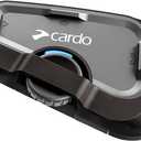 Cardo Systems FREECOM 4X Motorcycle 4-Way Helmet Bluetooth Communication System Headset Intercom, Universal Bluetooth Connectivity, Waterproof, 40mm Speakers - Single Pack