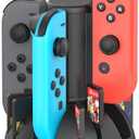 Controller Charging Dock for Nintendo Switch Joycon, MARSDOCK Charger Station Compatible with Switch OLED JoyCon, Switch Controller Charger Stand Station with 8 Game Slots, 3.3FT Cable, LED