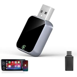 Enhanlife 2026 Wireless CarPlay Adapter for iPhone - 5s Auto-Connect, No Audio Lag - Convert Factory Wired to Wireless CarPlay - Bluetooth 5.3 & 5GHz Wi-Fi - Plug & Play (Includes USB A/C)