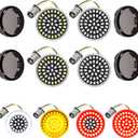 PBYMT 1157 Front Rear LED Turn Signals 1156 Bullet Turn Light Indicator 2 Inch Smoke Lens Cover Compatible for Harley Dyna Softail Touring Street Glide Road King 1986-2024
