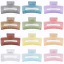 Sisiaipu 3.5 Inch Square and Rectangular Hair Clips - 12 Pcs Claw Clips for Thick and Thin Hair, Rectangle Jaw Clips in Bulk, Hair Accessories for Women and Girls - Ice Cream