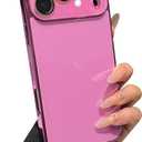 Solid Color Electroplated Frame with Crystal Camera Lens Protection Compatible with iPhone Case (iPhone 17 Pro Max,Rose Red)