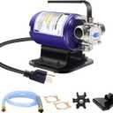 Water Transfer Pump with Suction Hose Kit Electric Basement Utility Pump 1/10HP Portable Self Priming Rain Barrel Garden Sump Pump 330GPH Pond Draining Pump for Pool Clogged Sinks Yard Aquariums