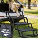 URPOWER Dog Stairs for Large Dogs Extra Wide 20" with 5 - Step Dog Ramp Steps for Car High Bed Foldable Pet Stairs with Detachable Non Slip Surface Car Ramps for SUV Truck Supports up to 260 Lbs