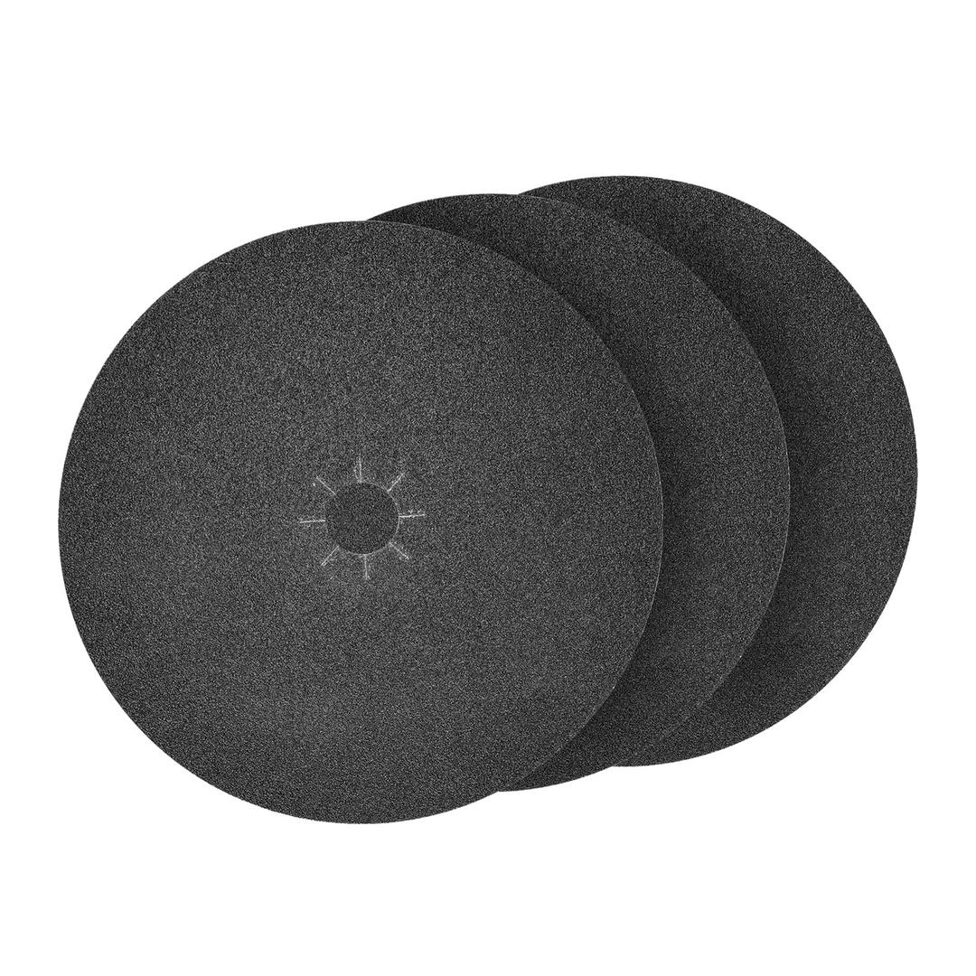 HUAALIUCHE Floor Sanding Disc Cloth-Backed Silicon Carbide17" x 2" Holes for Concrete, Stone, 60 Grit, 3-Pack