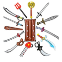 14 Pcs Inflatable Weapons Party Props Set Inflatable Sword Pirate Party Swords Inflatable Axes Shields Chainsaws Blow up Party Favors for Carnival Halloween Birthday Cosplay Party Supplies