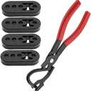 Universal Muffler Hanger Removal Pliers And 4 Hole Hanger Rubber Kit, Hanger Rubber Insulator Removal Tool (5pcs)