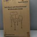 Vaunn Medical Deluxe Spa Shower Chair with Arms and Back, Bath Seat for Seniors, 350 lbs Max Weight, White With Light Gray Arms