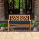 Arden Outdoor Bench Cushion, Foam, 48x18, Sapphire Blue | TPU Backed Fabric, Waterfall Design, Made With PROFOAM, Rain-proof, Fade Resistant, Mold and Mildew Resistant, 48 x 18 Bench Cushion, Sapphire Blue Leala