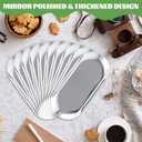 AKOLAFE 10PCS Stainless Steel Serving Tray Set Silver Platters for Serving Food Extra Small Metal Trays Decorative 7" Long Plate Oval Storage Tray Thickened Serving Dishes for Party Buffet Sushi Snack