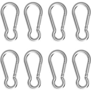 8 Pcs Carabiner Clip Steel Snap Hook - Heavy Duty Quick Link Keychain, Metal Snap Hook for Dog Leash, Outdoor Camping, Swing, Hammock, Hiking(M6,60mm, can Hold 300lbs) 8 Pcs Carabiner Clip Steel Snap Hook - Heavy Duty Quick Link Keychain, Metal Snap Hook for Dog Leash, Outdoor Camping, Swing, Hammock, Hiking(M6,60mm, can Hold 300lbs)
