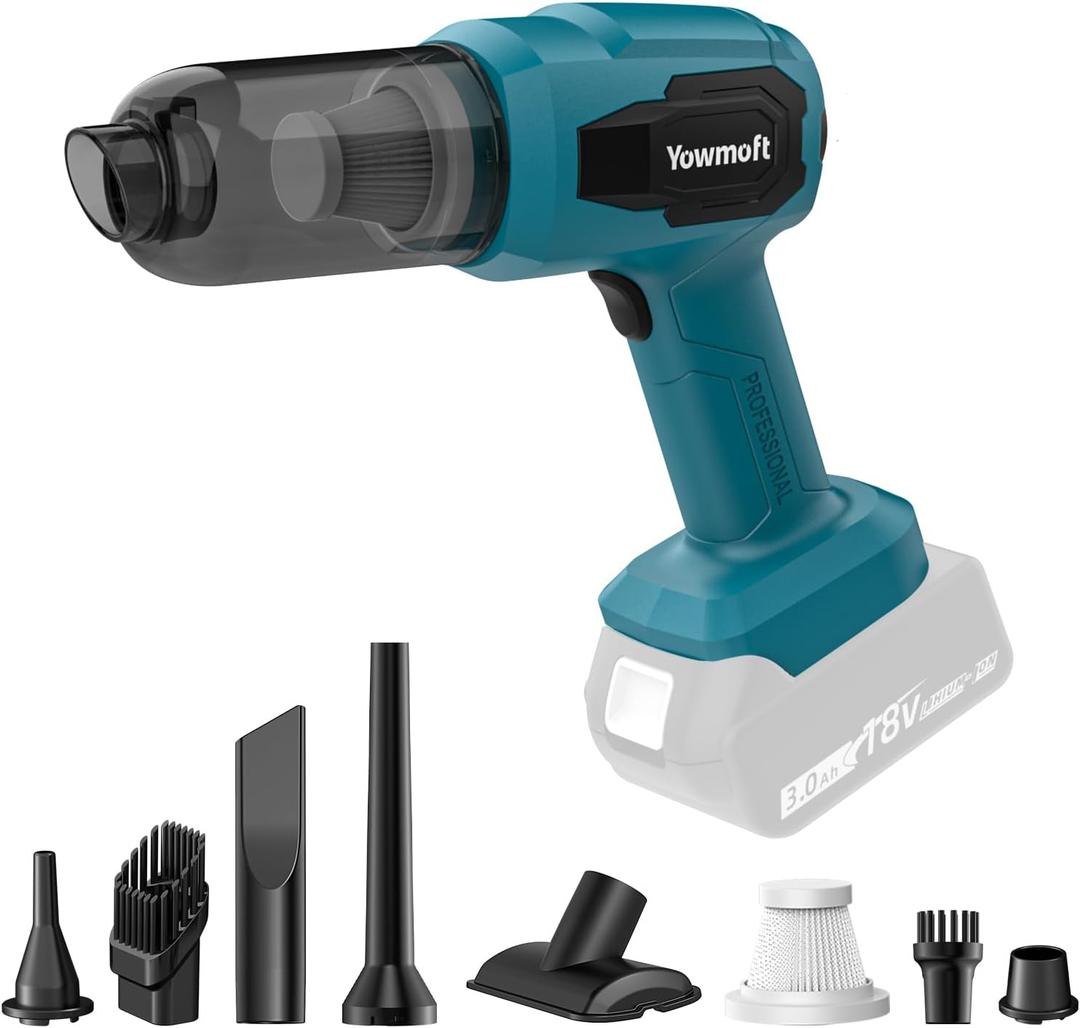 3 in 1 Handheld Car Vacuum Compatible with Makita 18V Battery with 21000pa Strong Suction, Handheld Vacuum Cordless & Blower with 200W Brushless Motor, Mini Vacuum Cleaner for Car, Home (No Battery)