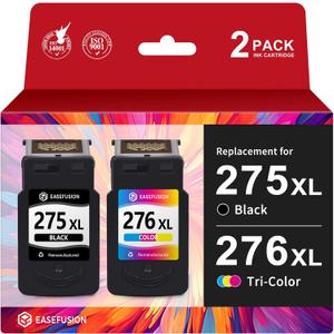 275XL 276XL Replacement for Canon Ink 275 and 276 PG-275 CL-276 Black Color Ink Cartridges Combo Pack Compatible with PIXMA TR4720 TS3522 TR4700 TS3722 TS3500 TR4722 TS3720 TS3520 Printer