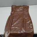 Strapless Leather Tube Mini Dress for Women Off Shoulder PU Leather Bodycon Pencil Dress Size (S)