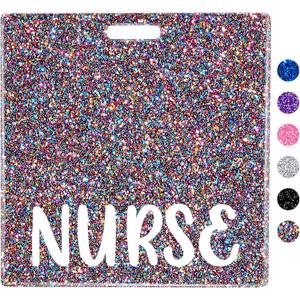 Plifal Nurse Badge Buddy Card Holder Nurse Nursing Accessories Glitter Colorful Horizontal ID Name Identification Tags Hospital Work