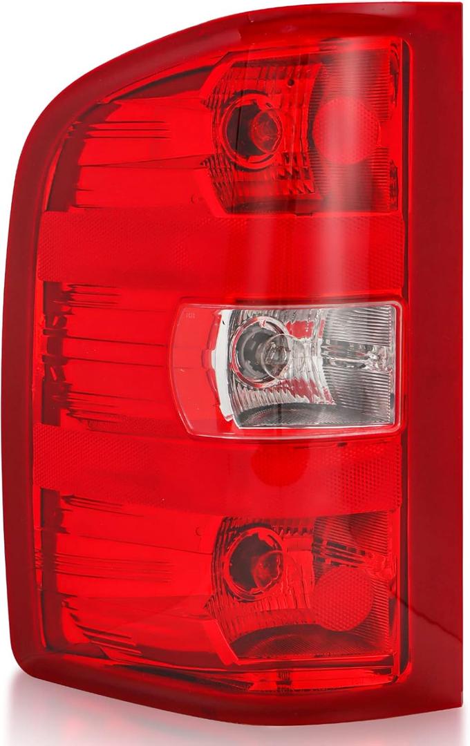 Tail Light Assembly Compatible with 2007-2013 Chevy Silverado 1500 2500HD 3500HD Pickup Truck Taillights Factory Style Rear Brake Lamps OE Replacement, Driver Side (Red Border)