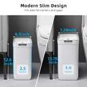 MOPALL 2 Pack Bathroom Trash Can with Lid, 3.6Gal + 2.5Gal Small Garbage Can Set with Pop-Up Lid, Slim Trash Bin Waste Basket for Toilet, Office, Bedroom, Living Room (White)