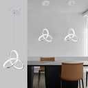 CANEOE Small Modern Led Pendant Light, 5500K Cold White Kitchen Island Pendant Lights Fixtures, Adjustable Integrated Pendant Lamp for Living Room Bedroom Hanging Light, 1 Pack (Chrome)