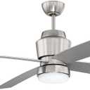 Craftmade Stori Modern - Prologue 52 in. Indoor/Outdoor (Wet) Ceiling Fan in Brushed Polished Nickel Finish with Remote Control and Optional LED Light Kit Included