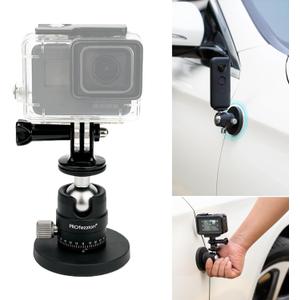 PROfezzion Magnetic Mount for GoPro, Strong Manget Base with Detachable 360 Rotation Ball Head for GoPro Hero 13/12/11/10/9/8/7/6, Insta360 X5/X4/X3/Ace/Ace Pro, DJI Osmo Action 5/4/3 Action Cameras