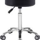 Antlu Rolling Stool Swivel Chair for Office Medical Salon Tattoo Kitchen Massage Work,Adjustable Height Hydraulic Stool with Wheels (Black) (Without foot ring)
