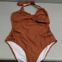  Women One Piece Swimwear V Neck Swimsuits for Big Busted Tummy Control Bathing Suits, Medium