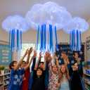 Lounsweer 43 Pcs Classroom Cloud LED Light 3D Sensory Cloud LEDLight for Ceiling DIY Hanging Cloudy Decor LED String Light Preschool Back to School Decor for Calm Room Reading Corner Classroom Nursery