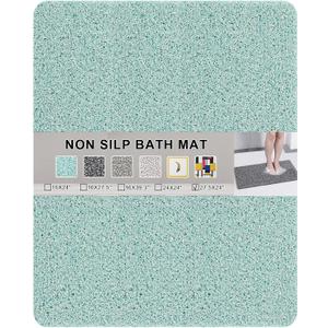 Nonslip Bathtub Mat, Anti Slip Bath Mat 0.6" Extra Thick, Quick Dry Bath Tub Anti Slip Shower Mat, Loofah Non-Slip Bath Mat for Tub Bathroom Pool Kitchen Entryway Home Hotel(Blue 24x27)